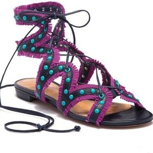 Studded Fringe Gladiator Sandal